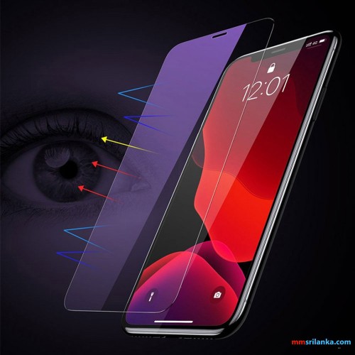 Baseus 0.15mm Full-glass Tempered Glass Film Anti-Bluelight (2pcs pack) for iPhone 11 Pro 5.8 inch Transparent